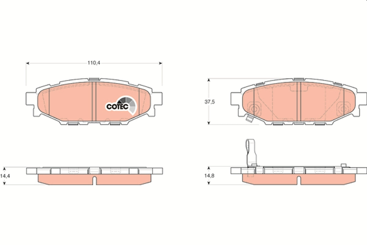 Brake Pad Set, disc brake COTEC GDB3373