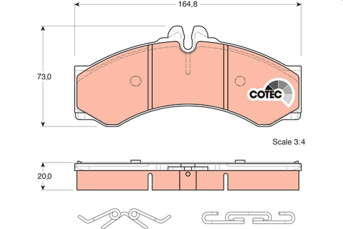 Brake Pad Set, disc brake COTEC GDB1288