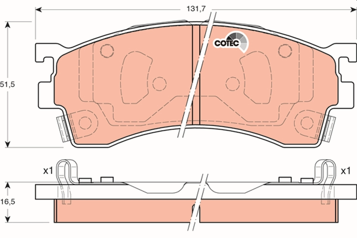 Brake Pad Set, disc brake COTEC GDB3192