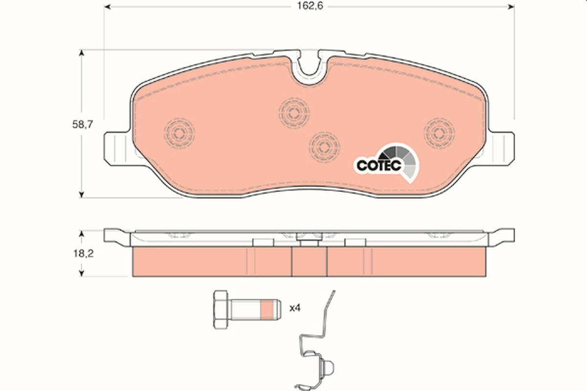 Brake Pad Set, disc brake COTEC GDB1631