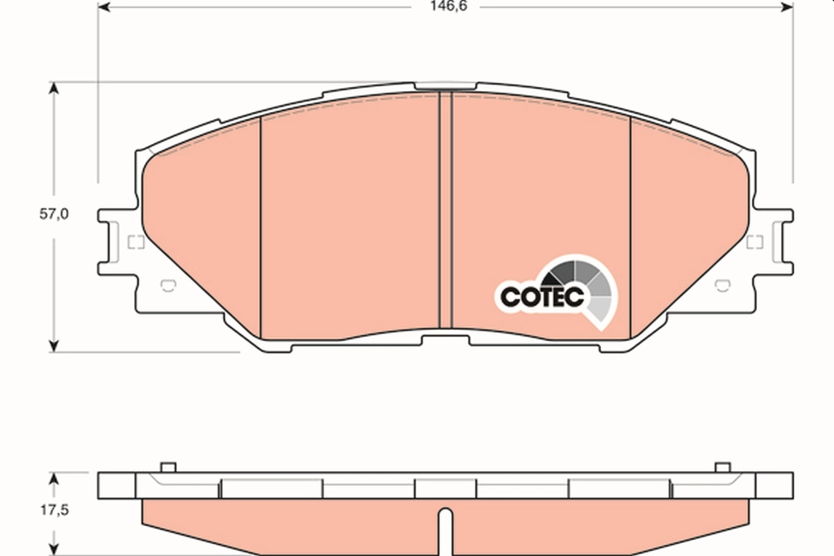 Brake Pad Set, disc brake COTEC GDB3424