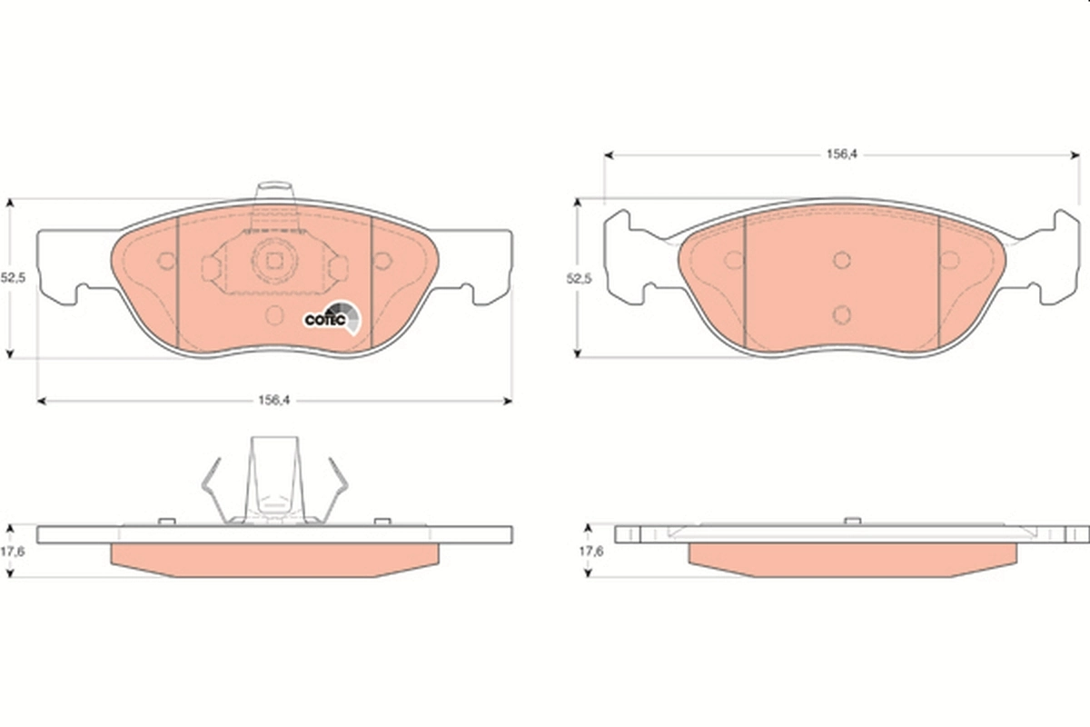 Brake Pad Set, disc brake COTEC GDB1487