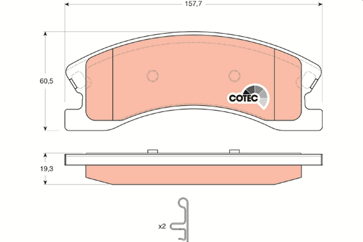 Brake Pad Set, disc brake COTEC GDB4133