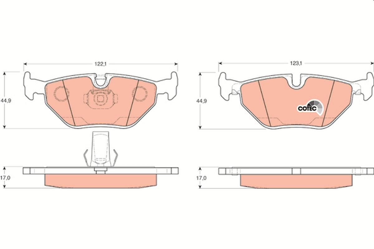 Brake Pad Set, disc brake COTEC GDB1265