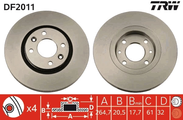 TRW DF2011 Brake Disc