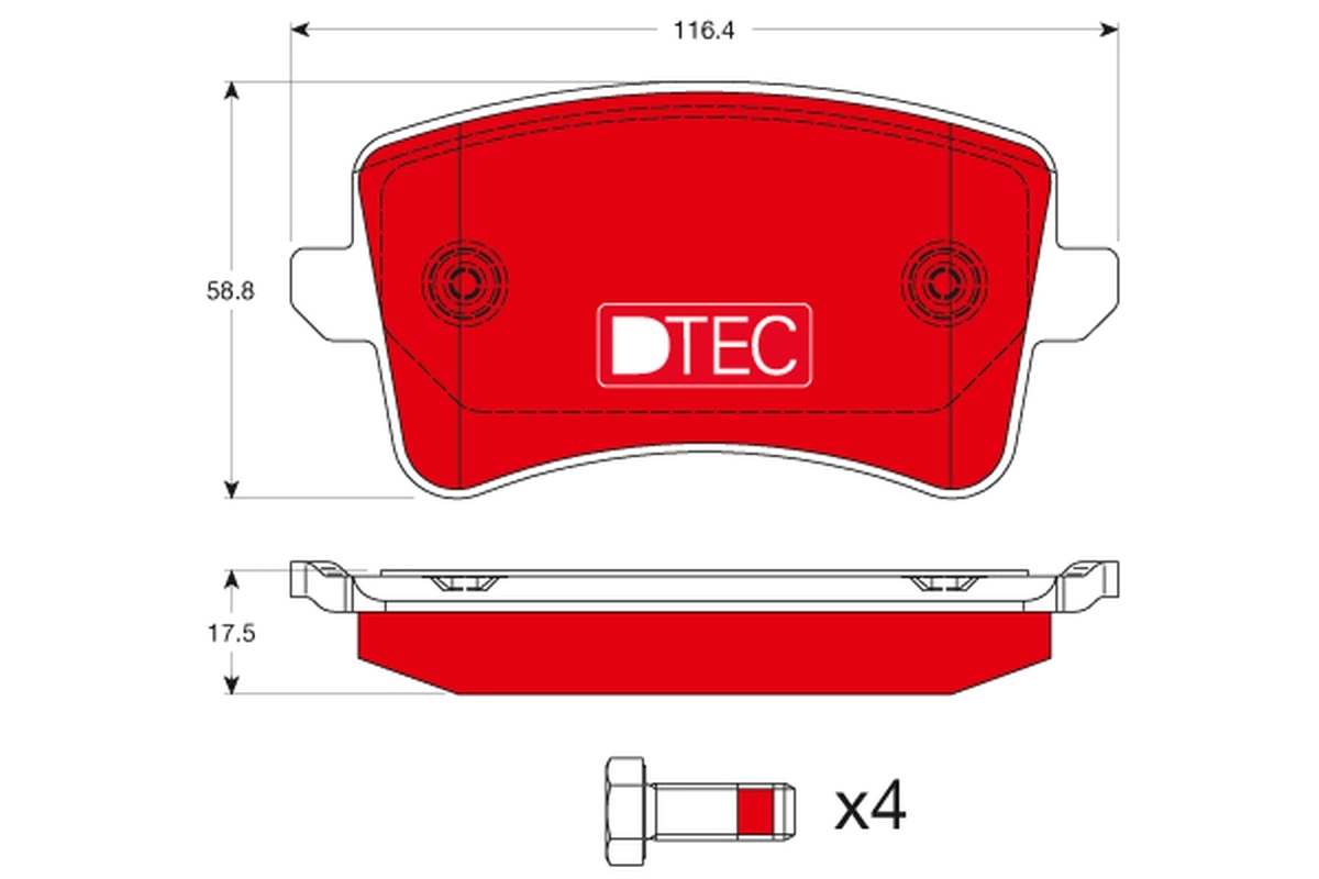 Brake Pad Set, disc brake DTEC COTEC GDB1765DTE