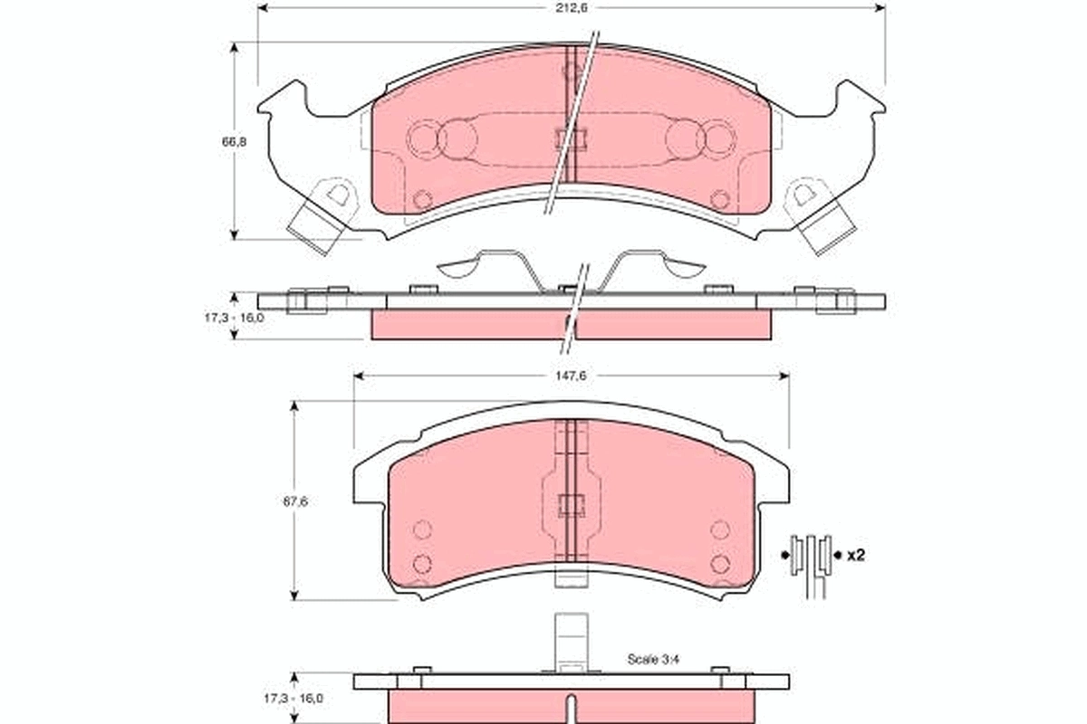 Brake Pad Set, disc brake GDB4054