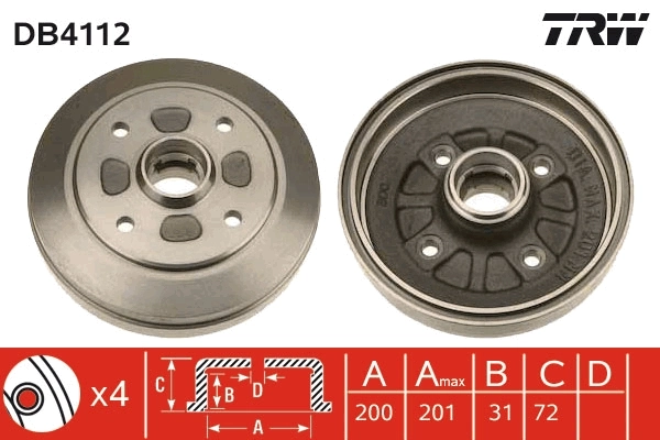 TRW DB4112 Brake Drum