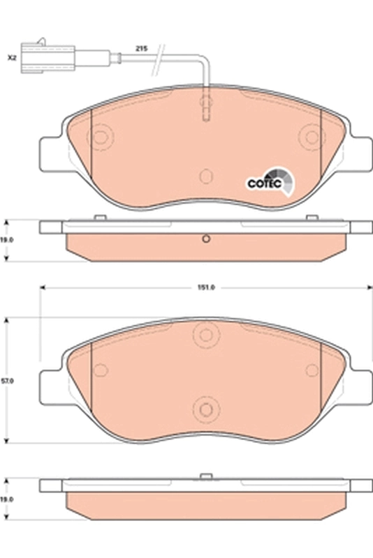 Brake Pad Set, disc brake COTEC GDB1855