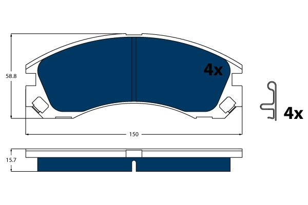 Brake Pad Set, disc brake ELECTRIC BLUE GDB3200BTE