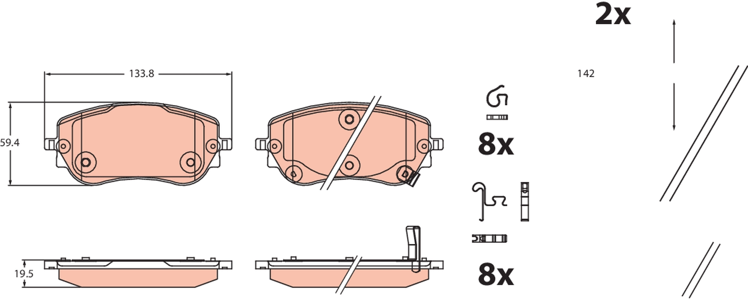 Brake Pad Set, disc brake GDB2551