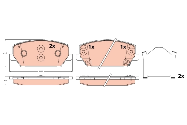 Brake Pad Set, disc brake GDB2251