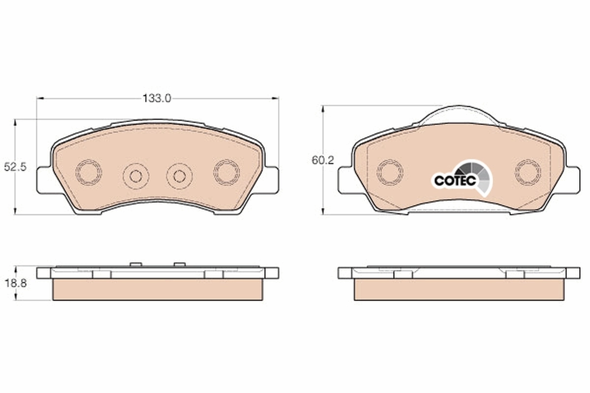 Brake Pad Set, disc brake COTEC GDB1992
