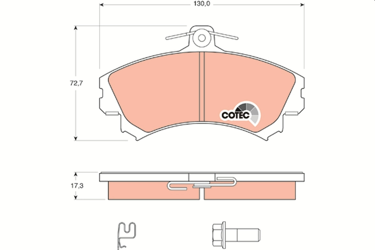 Brake Pad Set, disc brake COTEC GDB1584