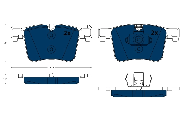 Brake Pad Set, disc brake ELECTRIC BLUE GDB1942BTE