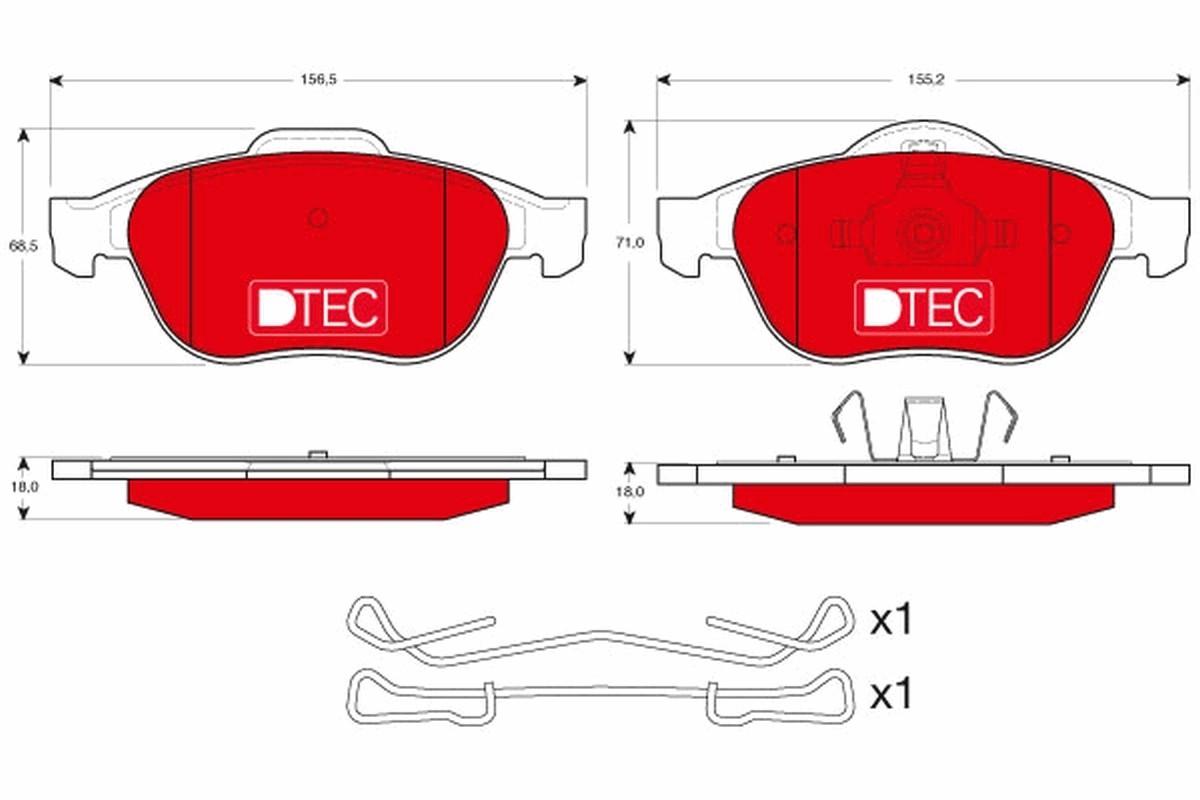 Brake Pad Set, disc brake DTEC COTEC GDB1468DTE