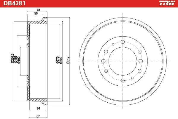 TRW DB4381 Brake Drum