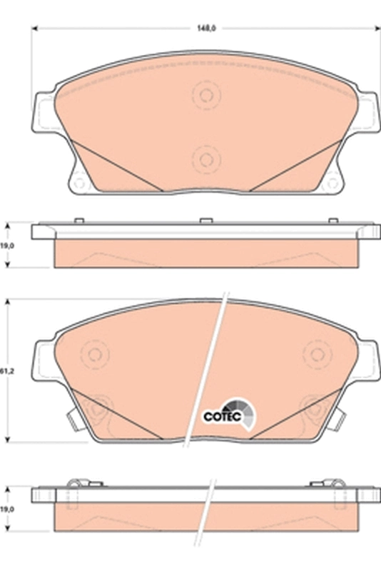 Brake Pad Set, disc brake COTEC GDB1847