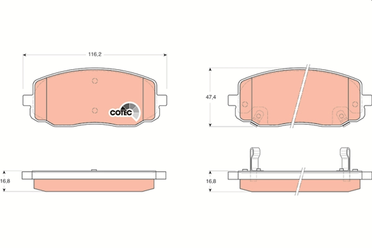 Brake Pad Set, disc brake COTEC GDB3369