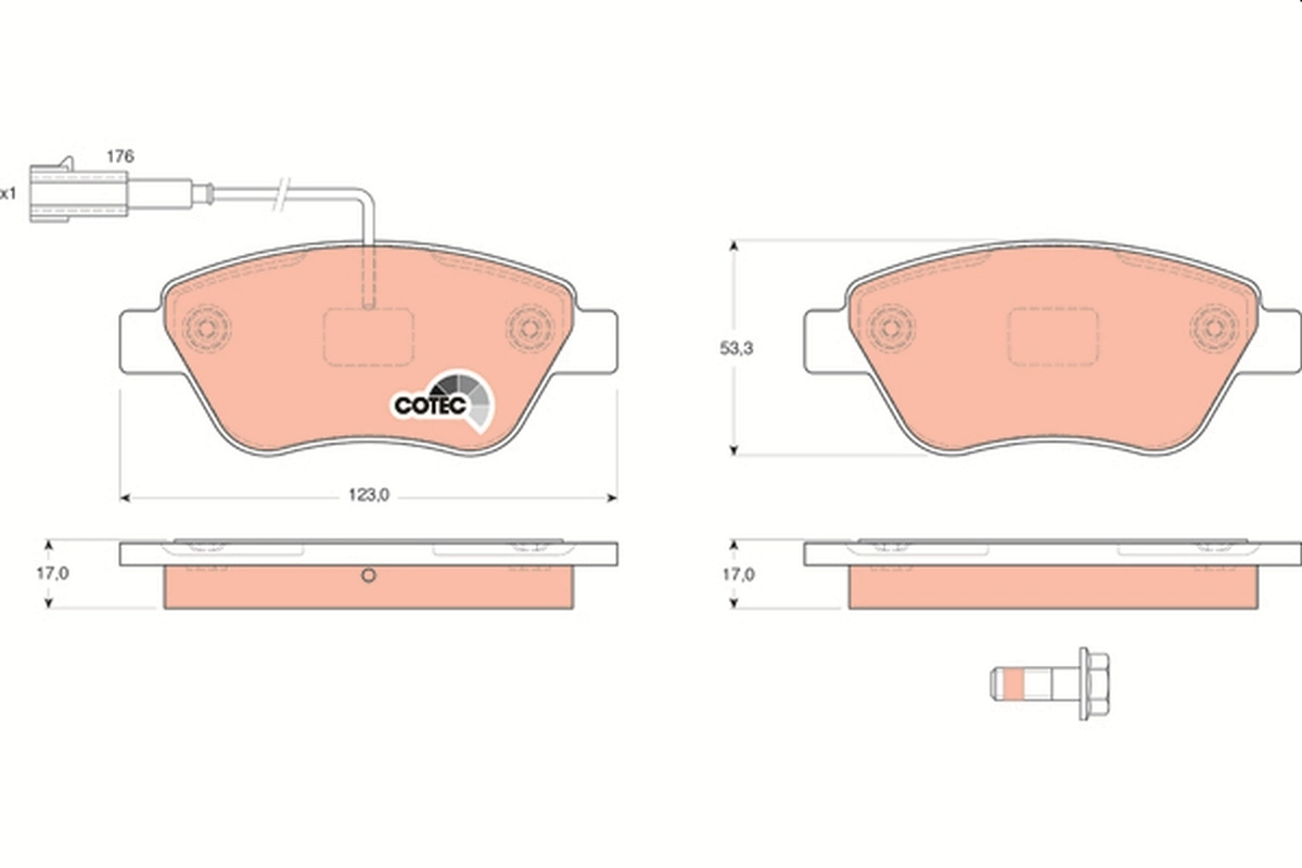 Brake Pad Set, disc brake COTEC GDB1590