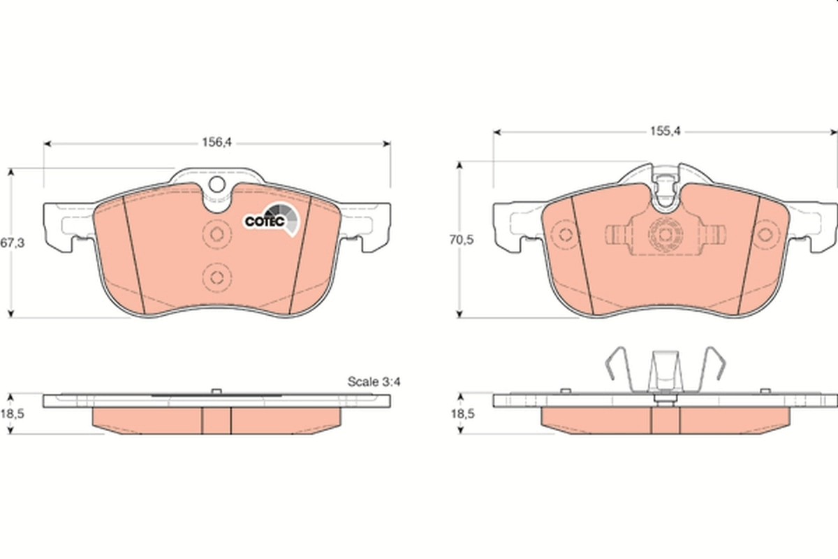 Brake Pad Set, disc brake COTEC GDB1374