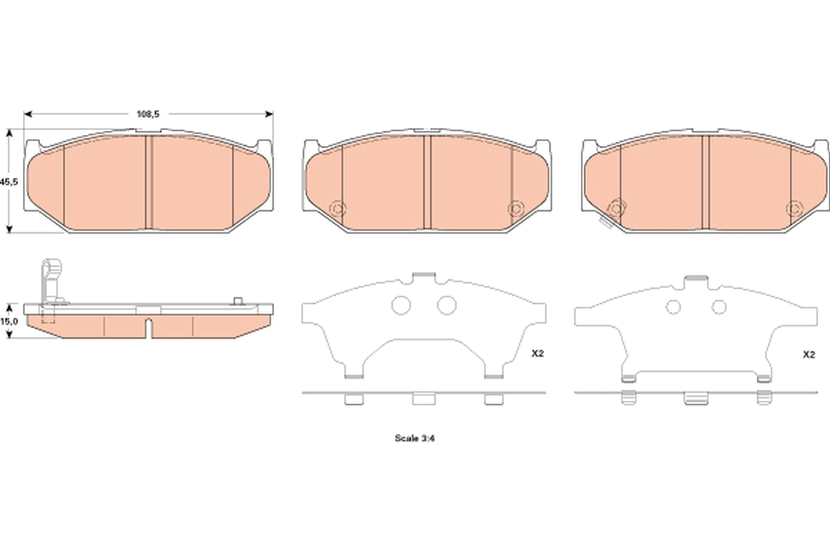 Brake Pad Set, disc brake GDB3522