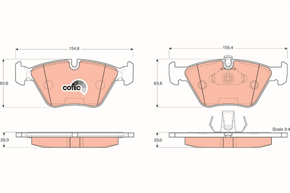 Brake Pad Set, disc brake COTEC GDB1404