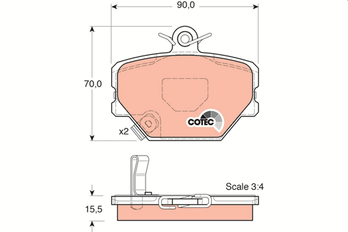 Brake Pad Set, disc brake COTEC GDB1365