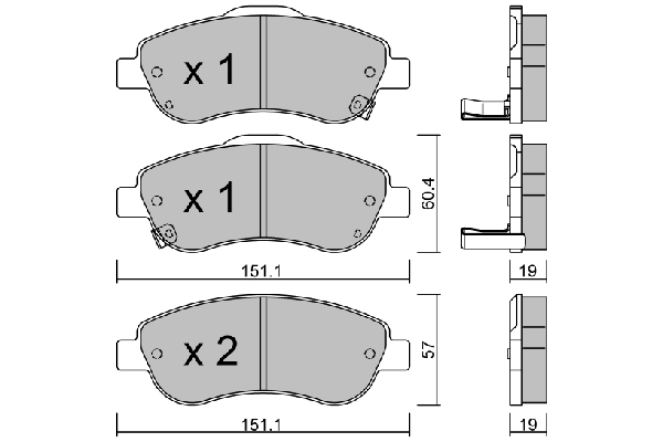 Brake Pad Set, disc brake Premium ADVICS by AISIN BPHO-1005