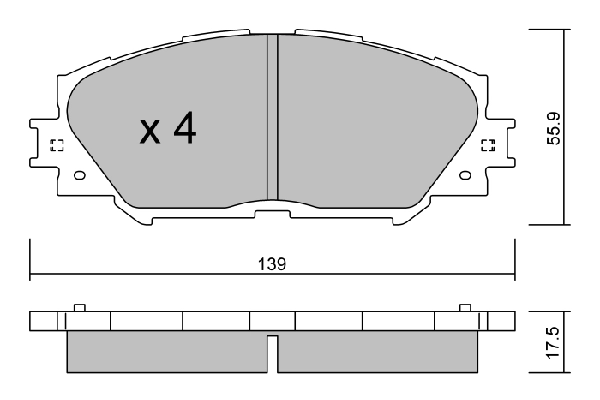Brake Pad Set, disc brake Premium ADVICS by AISIN BPTO-1007