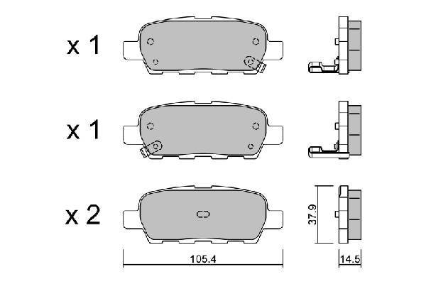 Brake Pad Set, disc brake Premium ADVICS by AISIN BPNI-2001