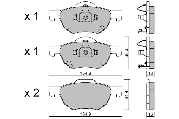 Brake Pad Set, disc brake Premium ADVICS by AISIN BPHO-1903