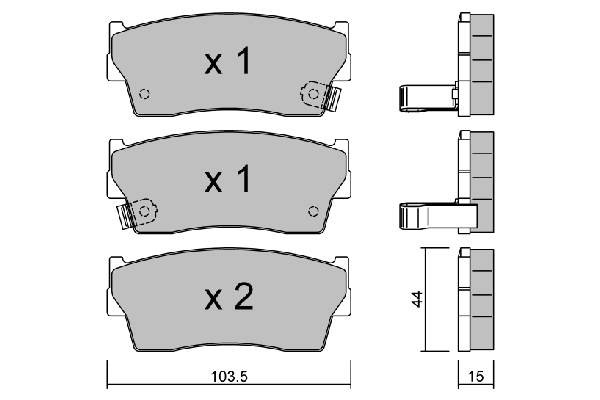 Brake Pad Set, disc brake Premium ADVICS by AISIN BPSZ-1900