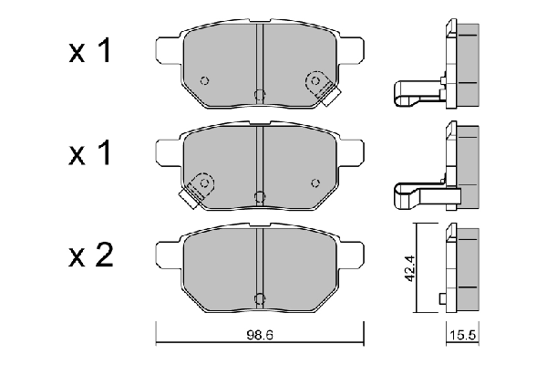 Brake Pad Set, disc brake Premium ADVICS by AISIN BPTO-2006