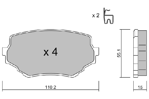 Brake Pad Set, disc brake Premium ADVICS by AISIN BPSZ-1902