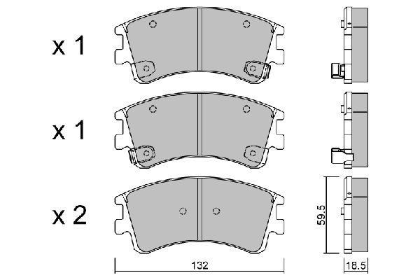 Brake Pad Set, disc brake Premium ADVICS by AISIN BPMZ-1001