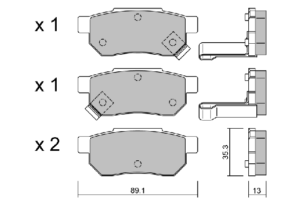 Brake Pad Set, disc brake Premium ADVICS by AISIN BPHO-2901