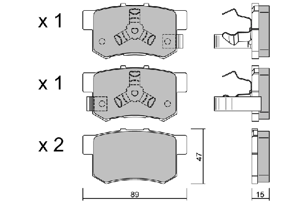 Brake Pad Set, disc brake Premium ADVICS by AISIN BPHO-2001