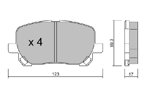Brake Pad Set, disc brake Premium ADVICS by AISIN BPTO-1928