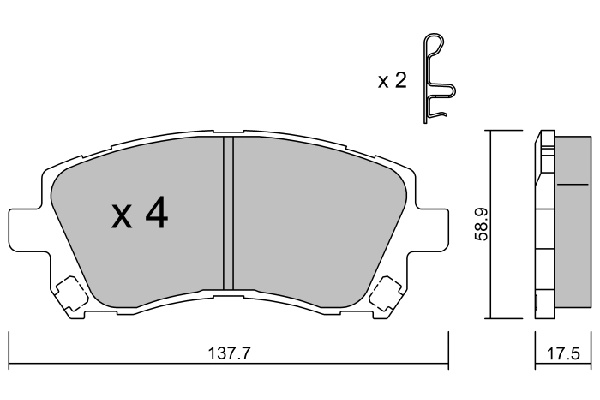 Brake Pad Set, disc brake Premium ADVICS by AISIN BPSB-1902