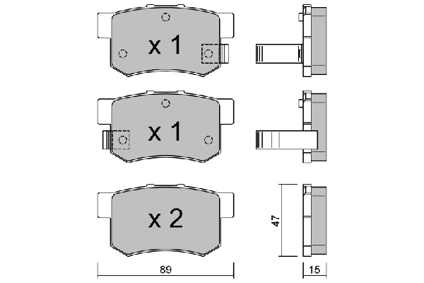 Brake Pad Set, disc brake Premium ADVICS by AISIN BPHO-2000