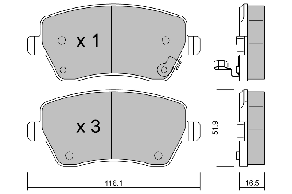 Brake Pad Set, disc brake Premium ADVICS by AISIN BPOP-1008