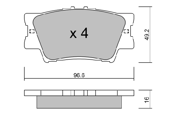 Brake Pad Set, disc brake Premium ADVICS by AISIN BPTO-2007