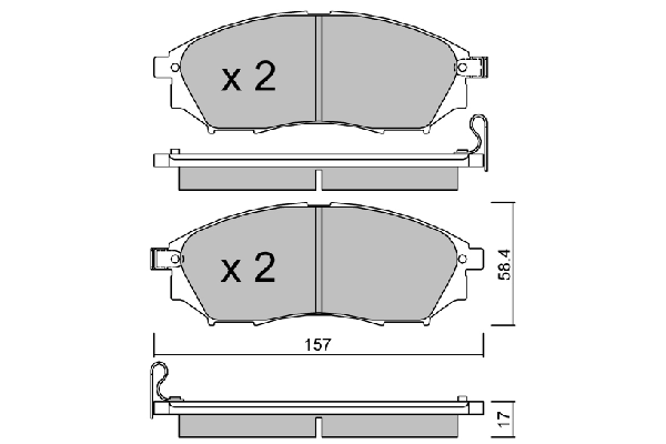 Brake Pad Set, disc brake Premium ADVICS by AISIN BPRE-1011