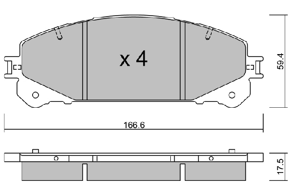 Brake Pad Set, disc brake Premium ADVICS by AISIN BPLX-1002