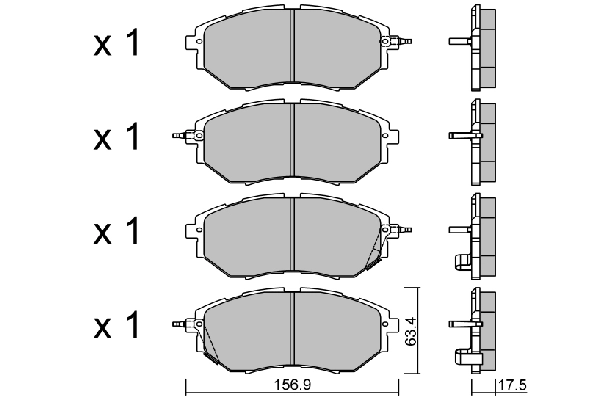 Brake Pad Set, disc brake Premium ADVICS by AISIN BPSB-1002