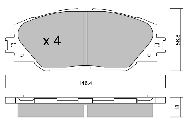 Brake Pad Set, disc brake Premium ADVICS by AISIN BPTO-1011