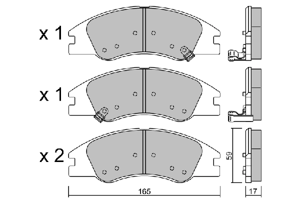 Brake Pad Set, disc brake Premium ADVICS by AISIN BPKI-1902