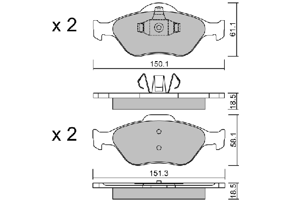 Brake Pad Set, disc brake Premium ADVICS by AISIN BPFO-1008