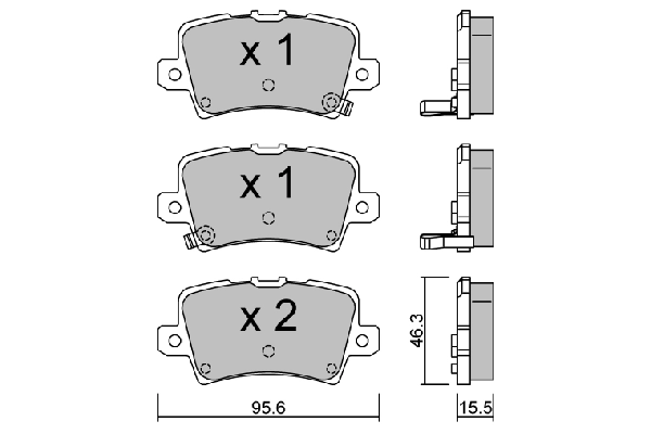 Brake Pad Set, disc brake Premium ADVICS by AISIN BPHO-2002